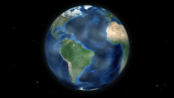 Увеличение Масштаба Изображения Космосе Страну Планете Анимации Южной Америки Аргентина — стоковое видео