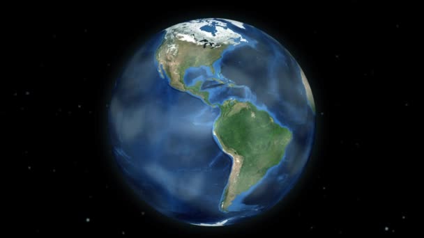 Zoomen Durch Den Weltraum Einem Ort Auf Der Globus Animation — Stockvideo