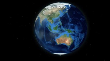 -Coral Sea yakınındaki Avustralya - Resim izniyle Nasa uzayda küre animasyon bir konuma yakınlaştırma