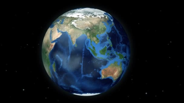 Zooming Space Location Globe Animation India Image Courtesy Nasa — Stock Video