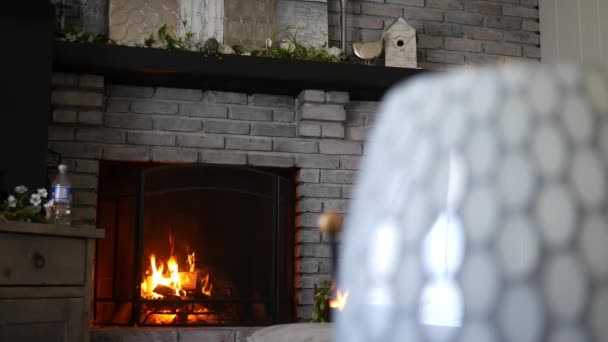 Brûlures de feu chaud dans le salon contemporain moderne 