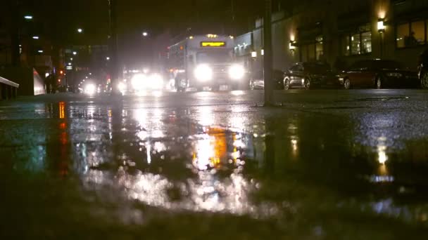 Temné Deštivé Shot Oakland Večer Poblíž Pittsburgh — Stock video