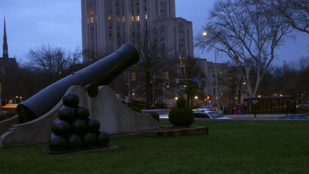 在匹兹堡大学附近的奥克兰 Timelapse 的佳能 — 图库视频影像