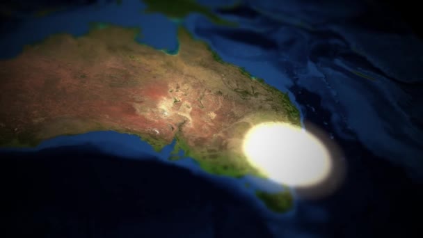 Kamera Przesuwa Nad Australią Nuclear Blast Wersja Sydney Obraz Courtesty — Wideo stockowe