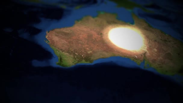 Casseroles Caméra Sur Australie Avec Explosion Nucléaire Image Courtoisie Nasa — Video