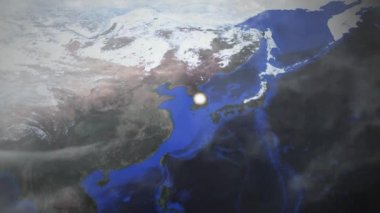 Bir hava alanı dron görünümünden - Güney Kore - görüntü nezaket Nasa görüldüğü gibi bir nükleer bomba patlar
