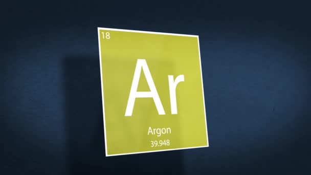 Tabela Periódica Elementos Série Animação Cinemática Argon Elemento Pairando Espaço — Vídeo de Stock
