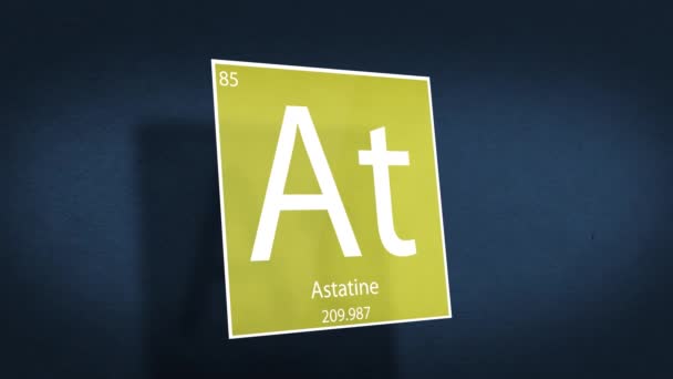 Periodiek Systeem Van Elementen Cinematic Animated Series Element Astatine Zweven — Stockvideo