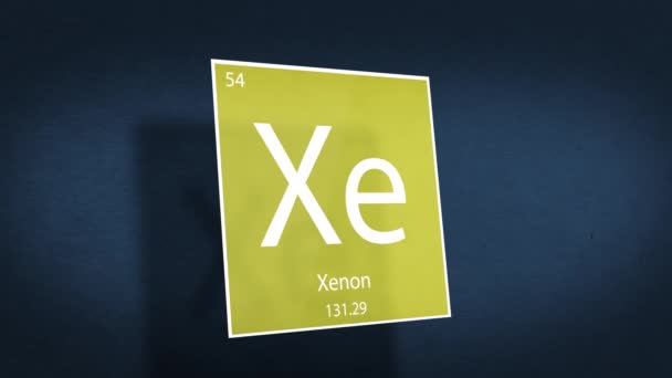 Periodensystem Der Elemente Filmische Animationsserie Element Xenon Schwebt Raum — Stockvideo