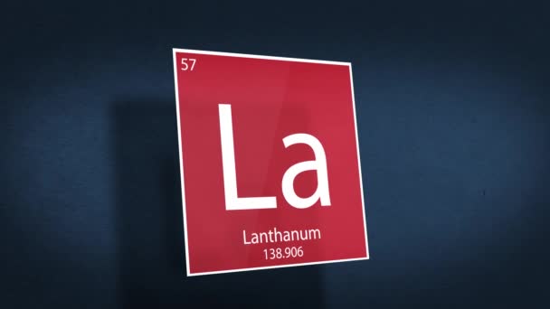 Periodická Tabulka Prvků Cinematic Animated Series Prvek Lanthanum Vznášející Vesmíru — Stock video