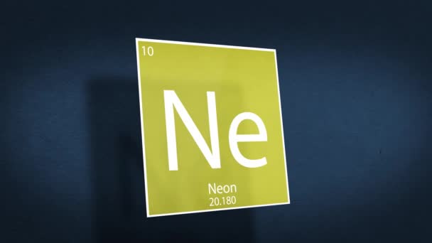 Periodic Table Elements Cinematic Animated Series Element Neon Hovering Space — Stock Video