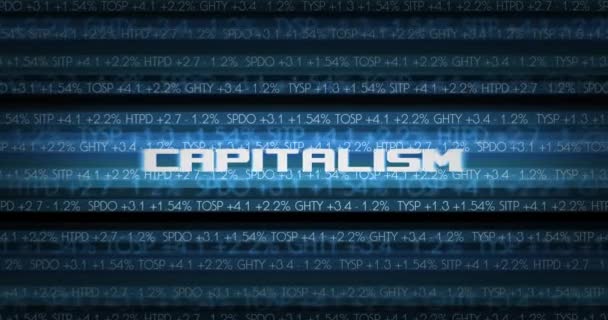 Wall Street Börse Marktwirtschaft Typografie Filmgrafik Kapitalismus Version — Stockvideo