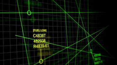 Düşük yakıt göstergesine sahip büyük bir uçak hava trafik kontrol radar ekranında görünüyor - V1