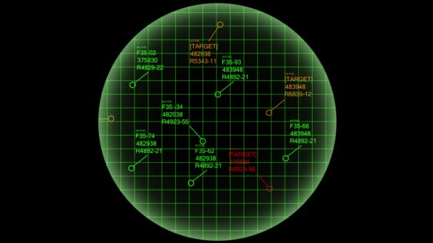 Angolo Angolare Radar Dell Aeronautica Che Raffigura Una Simulazione Combattimento — Video Stock