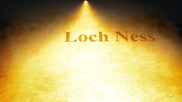 Cinematic Map Animatie Oud Perkament Loch Ness Versie — Stockvideo