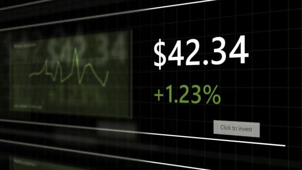 通用股票交易网站提供滚动股票市场预测和Gthe — 图库视频影像