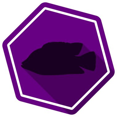 Balık silüeti. Vektör simgesi. Düz stil