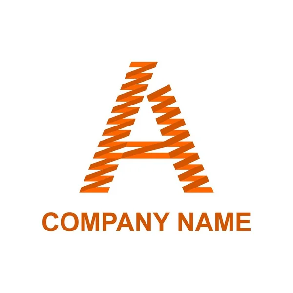 Buchstabe a. kreatives Logo in Orangetönen. Vektorillustration — Stockvektor