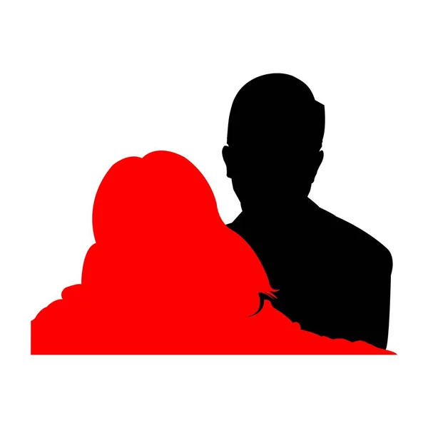 Silueta de hombre y mujer. ilustración abstracta. Colores negro y rojo. Vector — Archivo Imágenes Vectoriales