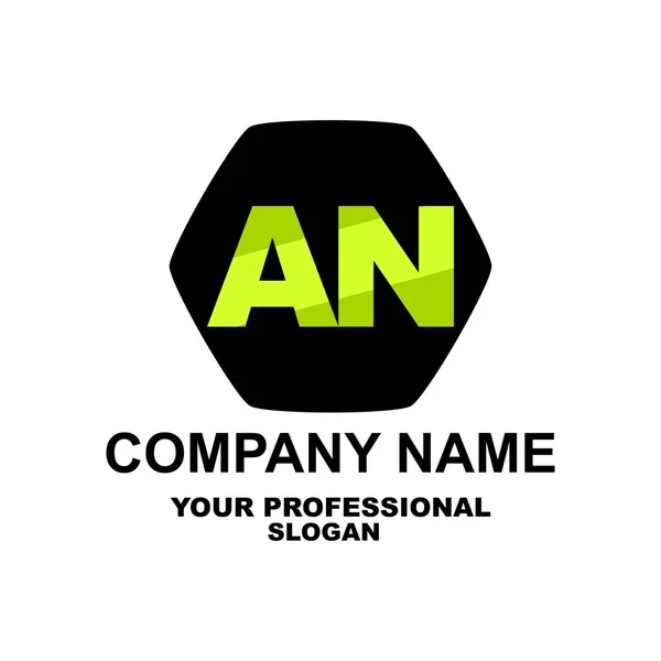 Logotipo da letra Duas letras A e N — Vetor de Stock