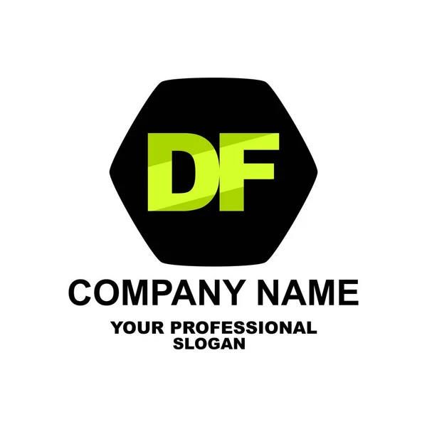 Logo de la letra Dos letras D y F — Vector de stock