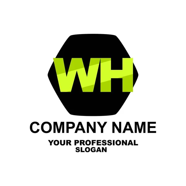 Letra logo Dos letras W y H — Vector de stock