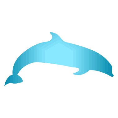 Yunus siluet. Turkuaz rengi soyutlama. Vektör