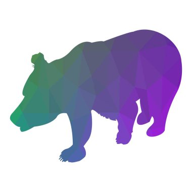 Ayı. Siluet. Soyutlama. Düşük Poli tarzı. Vektör