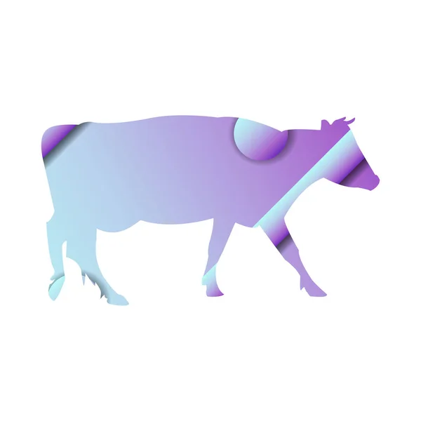 Silhouette Cow White Background Abstract Stock Illustration — Stock Photo, Image