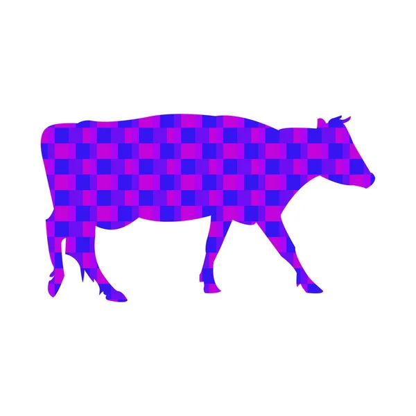 Silhouette Cow White Background Abstract Stock Illustration — Stock Photo, Image