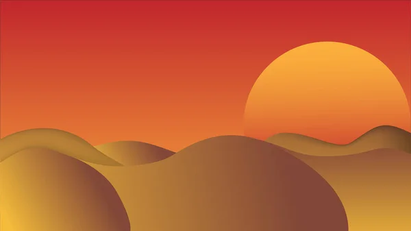 Абстрактна Ілюстрація Пустелі Сонячний День Барвиста Стокова Векторна Графіка — стоковий вектор
