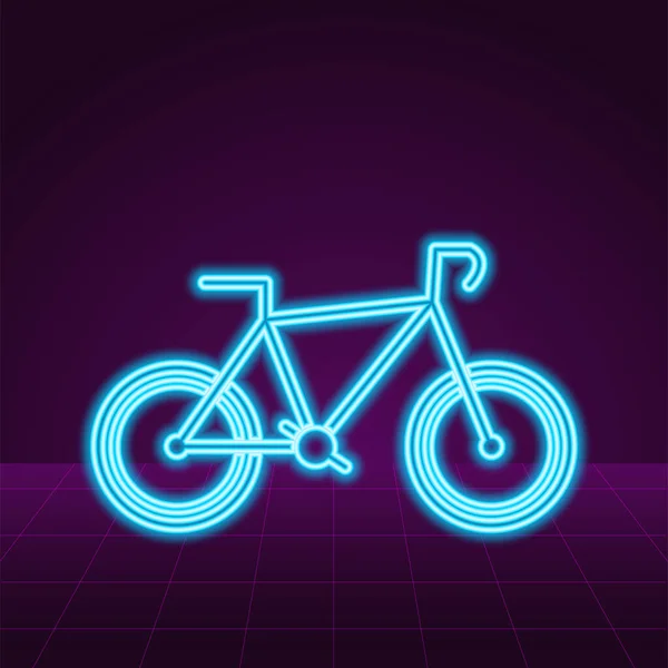 Fahrradschild Neon Design Aktienvektorgrafik — Stockvektor