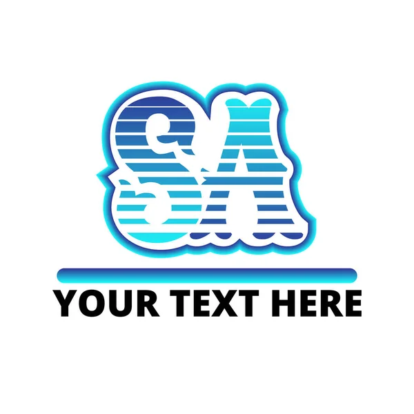 Modello Logo Due Lettere Blu Illustrazione Delle Scorte — Vettoriale Stock