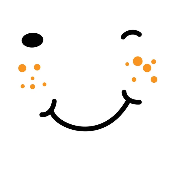 Usmějte Pihy Vektorové Ikony Minimálním Stylu Objemová Ilustrace Mrkající Oko — Stockový vektor