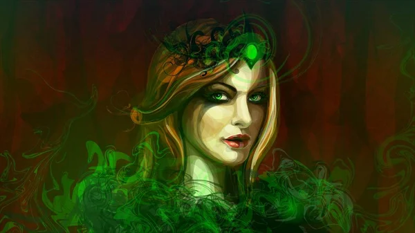 Fairy Gothic Dark Girl Illustration — Stock Photo, Image