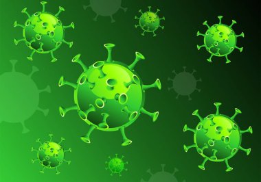 COVID 2019 ya da sadece bir virüs. Hastalığın yayılmasını önlemek ve bildirmek için Coronavirus bayrağı. Metin için alanı olan vektör. Ayrı bir katmanda arkaplan ve metin, metin bir tıklamayla değiştirilebilir.