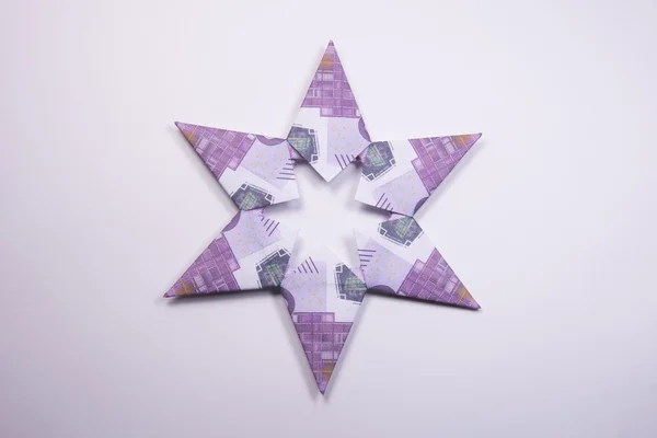 Dinero Origami copo de nieve —  Fotos de Stock