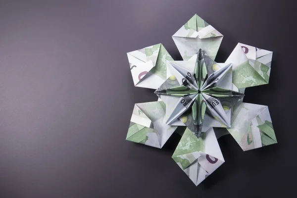 Para Origami kar tanesi — Stok fotoğraf
