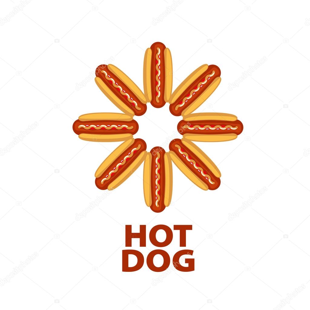 Logo design pattern hot dog. Vector illustration of icon