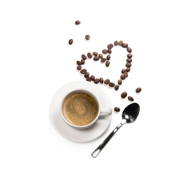 Koffie kenmerken op een witte achtergrond — Stockfoto