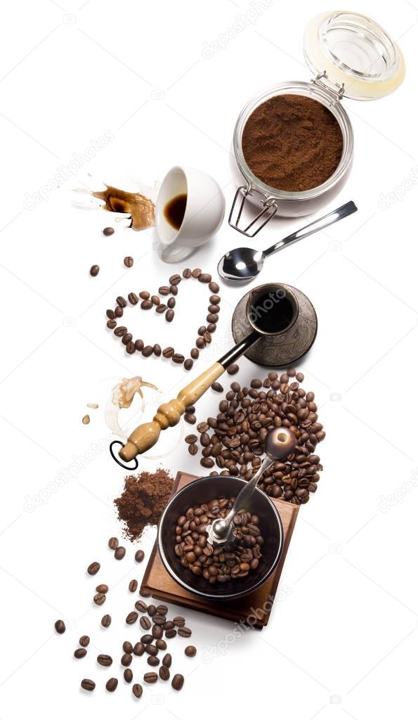 coffee attributes on a white background