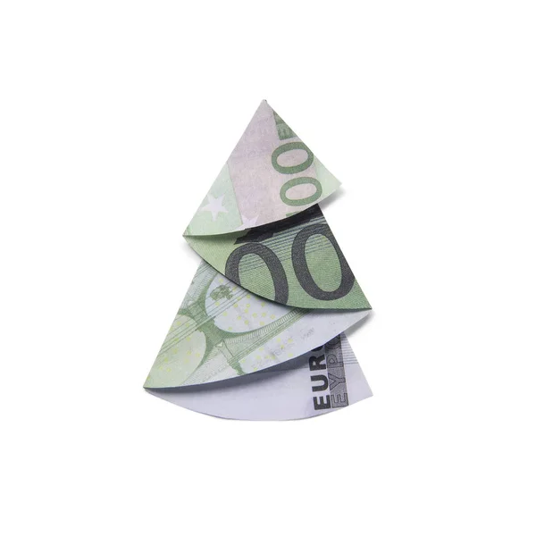 Money Origami Christmas tree — Stock Photo, Image