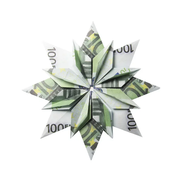 Money Origami snowflake — Stock Photo, Image