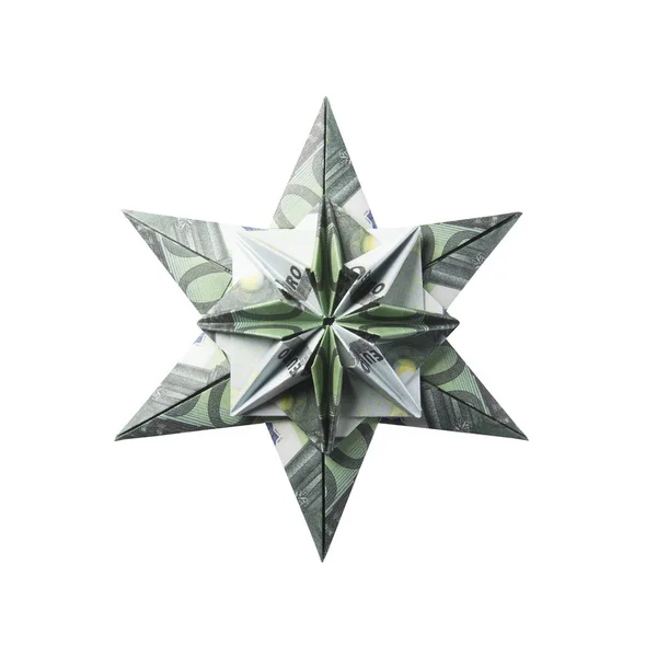Money Origami snowflake — Stock Photo, Image