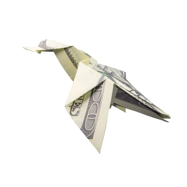 Origami-Vogel aus Banknoten — Stockfoto