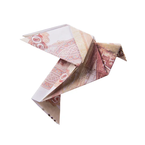 Origami-Vogel aus Banknoten — Stockfoto