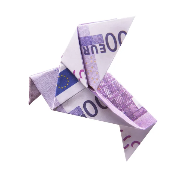 Origami Bird from banknotes — Stock Photo, Image
