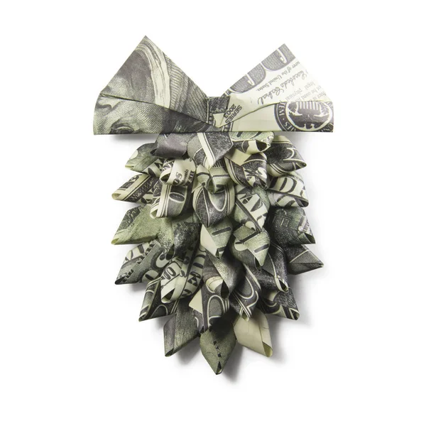 Origami köknar-koni Doları banknot — Stok fotoğraf