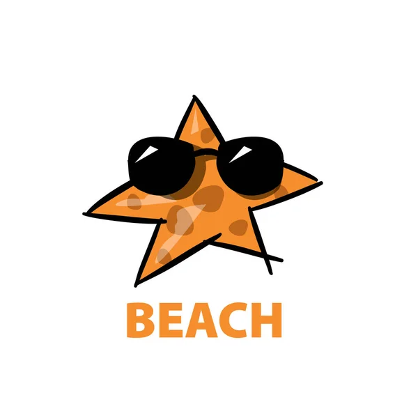 Vetor logotipo praia — Vetor de Stock
