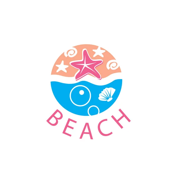 Vetor logotipo praia — Vetor de Stock
